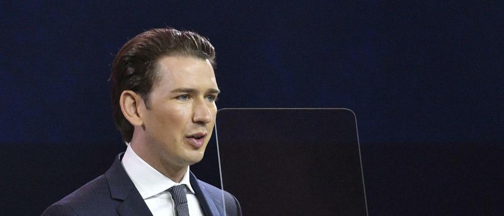 Der österreichische Kanzler Sebastian Kurz im Mai bei einer Rede in Wien.