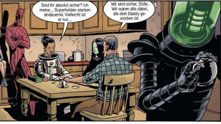 Liebeserklärung an das Genre: Eine Seite aus dem zweiten Band von „Black Hammer“.