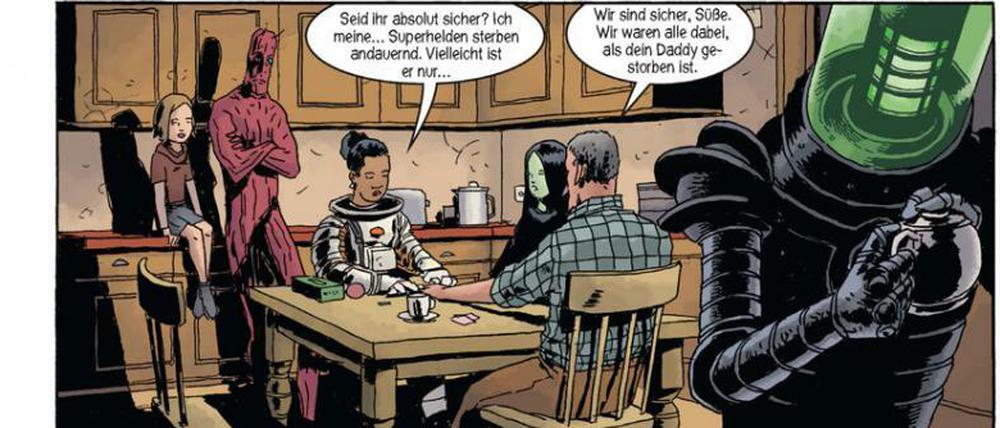 Liebeserklärung an das Genre: Eine Seite aus dem zweiten Band von „Black Hammer“.