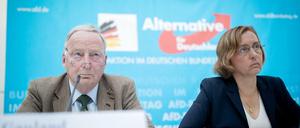 Fraktionschef Alexander Gauland und Innenpolitikerin Beatrix von Storch bei der Vorstellung des Antrags.