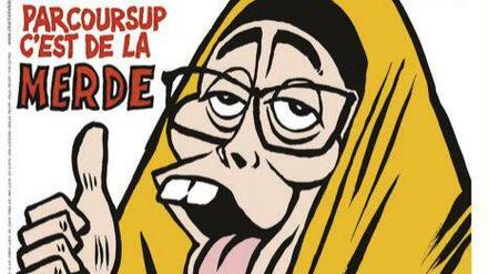 Entstellt. Studentenführerin Mayram Pougetoux auf dem „Hebdo“-Cover.
