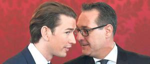 Sebastian Kurz (links) will die albanische Grenzpolizei aufrüsten. Sein Vize, Heinz-Christian Strache, stellt die EU-Freizügigkeit infrage.