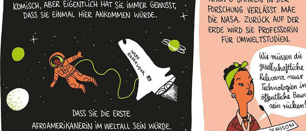 Die erste Afroamerikanerin im All: Eine Seite aus der Passage über die Ärztin und Astronautin Mae Carol Jemison.