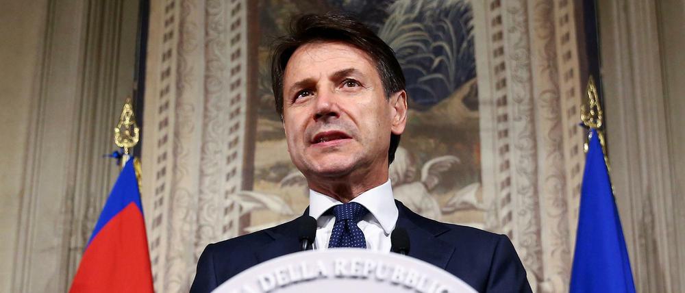 Der neue Premierminister Giuseppe Conte bei einer Pressekonferenz am 31. Mai in Rom.