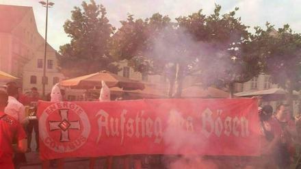 Neonazi-Fanaktion in Cottbus am Sonntag. 