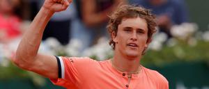 So sehen Sieger aus: Alexander Zverev nach seinem Sieg. Erst ein Mal stand er im Achtelfinale eines Grand Slam-Turniers.