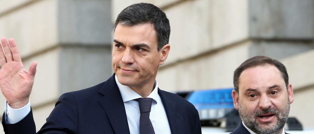 Pedro Sánchez am Freitag vor Beginn des Misstrauensvotums gegen Mariano Rajoy.