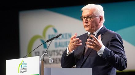 Bundespräsident und Schirmherr Frank-Walter Steinmeier, spricht zur Eröffnung des 12. Deutschen Seniorentages.