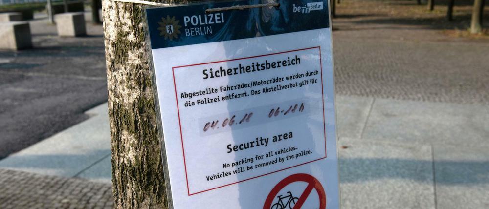Zur Sicherheit. Im Regierungsviertel ist alles für den Besuchs Netanjahus vorbereitet.