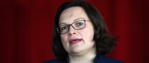 Scharf kritisiert von der Berliner SPD: die Bundesvorsitzende Andrea Nahles.