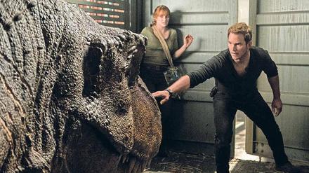 Der will nicht nur spielen. Dinoflüsterer Owen (Chris Pratt, hier mit Bryce Dallas Howard) bei der Blutabnahme.