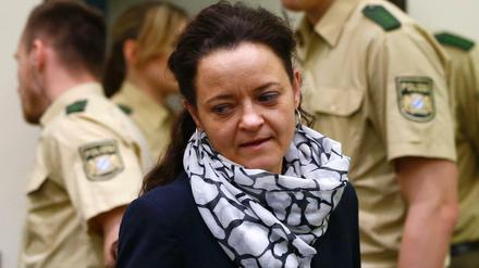 Beate Zschäpe im Gerichtssaal des Oberlandesgerichts in München