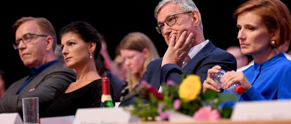 Konfliktparteien: Die Fraktionschefs Dietmar Bartsch und Sahra Wagenknecht (links) und die Parteivorsitzenden Bernd Riexinger und Katja Kipping