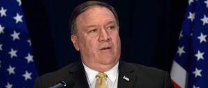 Mike Pompeo, Außenminister der USA, spricht bei einer Pressekonferenz in Singapur.