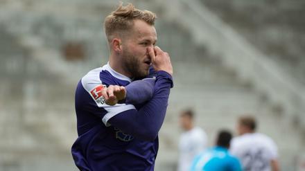 Der Elefantentorjubler. Pascal Köpke könnte sich so bald auch über Treffer für Hertha BSC freuen.