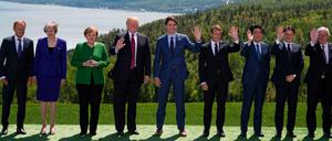 En sehr bemühtes Familienfoto der G7-Führer 