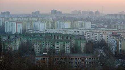 Hochhäuser in Berlin-Marzahn. 