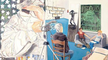 Das Gemälde von Lydia Hamann &amp; Kaj Osteroth trägt den Titel „Admiring Elaine Sturtevant, the razzle-dazzle of thinking“ (2015).