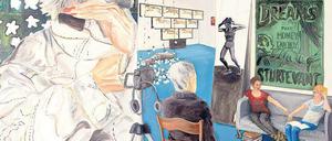 Das Gemälde von Lydia Hamann &amp; Kaj Osteroth trägt den Titel „Admiring Elaine Sturtevant, the razzle-dazzle of thinking“ (2015).