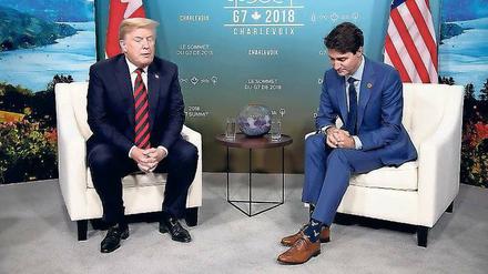 Schwierige Partner. US-Präsident Donald Trump und Kanadas Regierungschef Justin Trudeau. 
