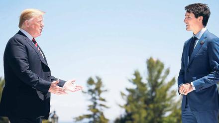 Auf Distanz. US-Präsident Donald Trump ist verärgert über Justin Trudeau. Kanadas Regierungschef habe sich „unehrenhaft“ verhalten. 