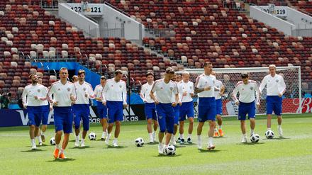 Abschlusstraining der Russen vor dem Spiel gegen Saudi-Arabien im Luschnikistadion in Moskau. 