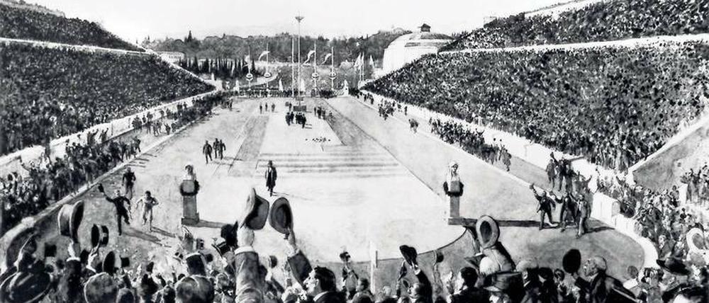 Lange Strecke. Spyridon Louis gewinnt den Marathon bei Olympia 1896 und belebt damit eine über Jahrhunderte verschüttete Legende.