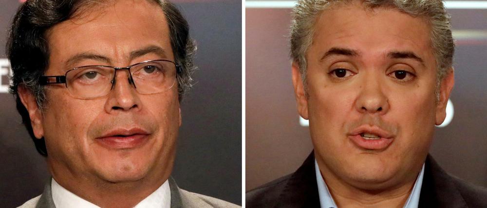 Die Kandidaten der Stichwahl: Gustavo Petro (links) und Ivan Duque.