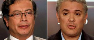 Die Kandidaten der Stichwahl: Gustavo Petro (links) und Ivan Duque.