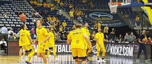 Von den Presseplätzen ist man ganz nah dran am Spielfeld.