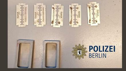 Wer macht sowas? Dieses Foto von den Rasierklingen twitterte die Polizei.