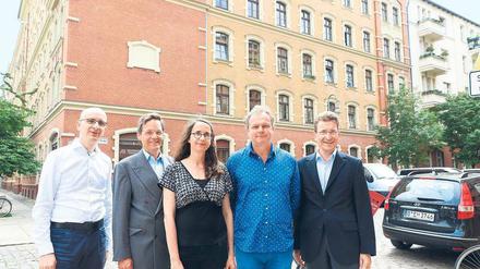 Ausgezeichnet. (v.l.) Jakob Hein, Cord-Georg Hasselmann, Barbara König und Ulf Heitmann und Wolfgang Huber.