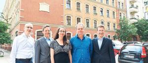 Ausgezeichnet. (v.l.) Jakob Hein, Cord-Georg Hasselmann, Barbara König und Ulf Heitmann und Wolfgang Huber.