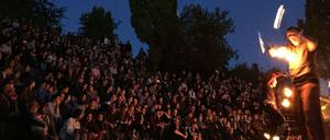 Feuershow im Mauerpark.