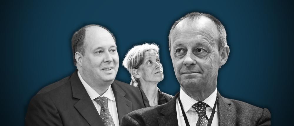 Neue und alte Bewerber: Kanzleramtschef Helge Braun, Bildungsministerin Karin Prien, Friedrich Merz
