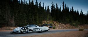 Die neue Rennflunder von VW: der vollelektrische I.D. R Pikes Peak bei einer Testfahrt in Colorado.