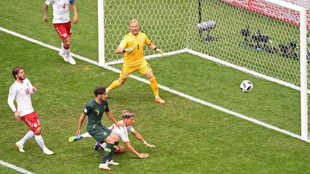 Mathew Leckie und seine Australier verpassten gegen Dänemark ihren ersten Sieg bei dieser WM. 