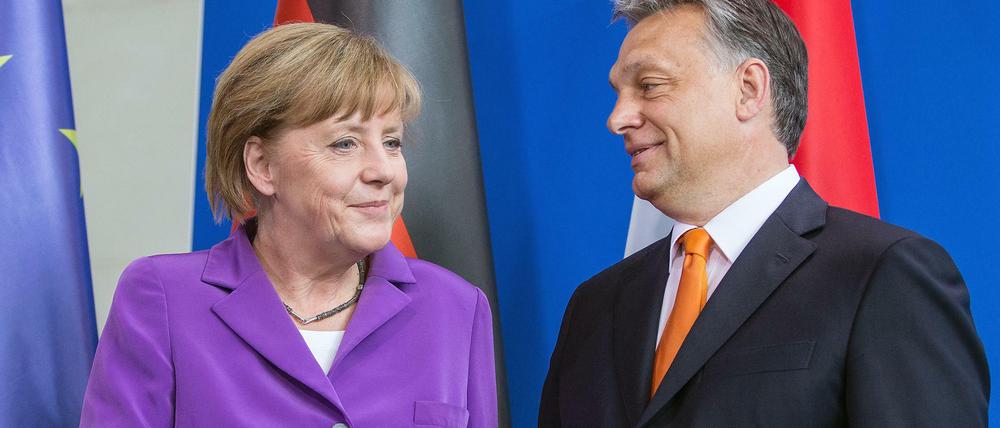 Kanzlerin Merkel und Ungarns Premier Orban