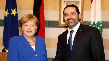 Bundeskanzlerin Angela Merkel und der libanesische Regierungschef Saad Hariri.