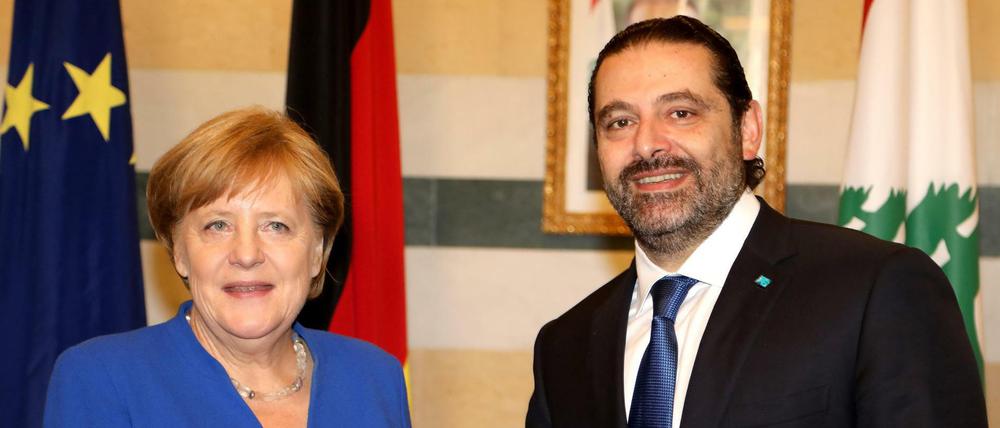 Bundeskanzlerin Angela Merkel und der libanesische Regierungschef Saad Hariri.
