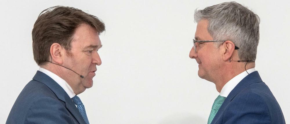 Erzwungener Wechsel. Vertriebschef Abraham Schot (l.) rückt an die Audi-Spitze, Rupert Stadler sitzt in Untersuchungshaft.
