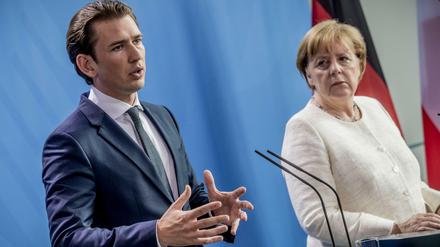 Österreichs Kanzler Kurz und Kanzlerin Merkel 