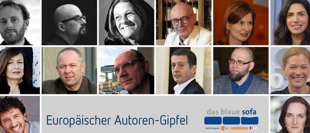 Gruppenbild mit Damen. Die Teilnehmerinnen und Teilnehmer des "Europäischen Autoren-Gipfels".