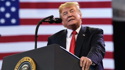 US-Präsident Donald Trump spricht während einer Wahlkampfveranstaltung. 