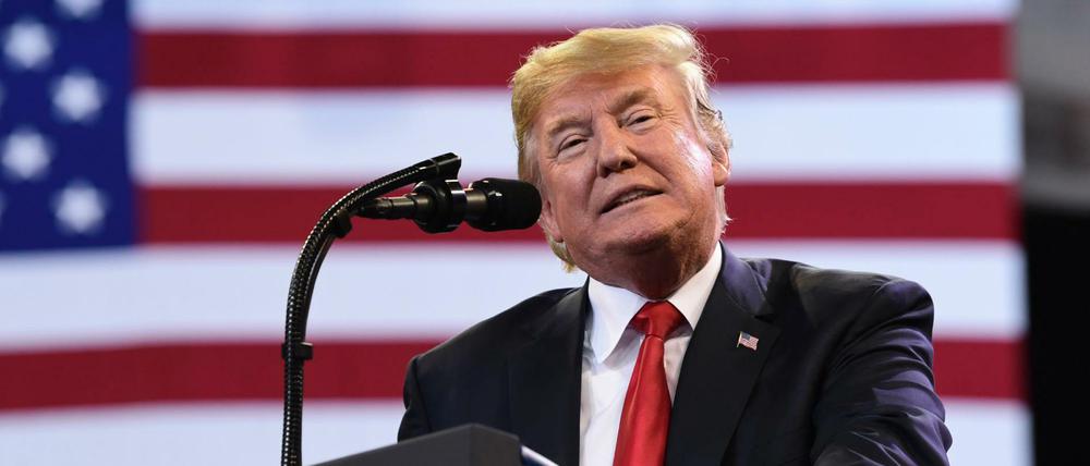 US-Präsident Donald Trump spricht während einer Wahlkampfveranstaltung. 
