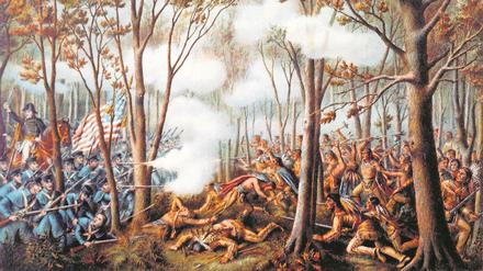 In der Schlacht von Tippecanoe 1811 verloren die Ureinwohner unter Tecumsehs Bruder, der auf himmlischen Beistand vertraut hatte.