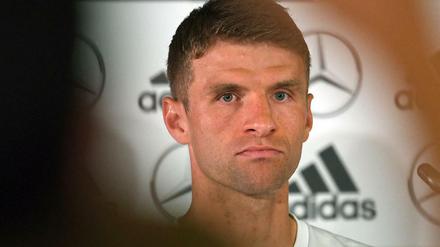 Nachdenklich. Thomas Müller bei der DFB-Pressekonferenz am Mittwoch.