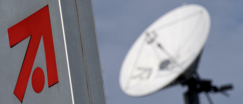 Kommt das Discovery-Logo bald dazu? Die Sendezentrale von ProSiebenSat.1 nahe München.
