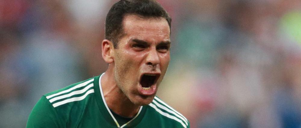 Urschrei: Rafael Marquez beim Spiel gegen die deutsche Mannschaft.