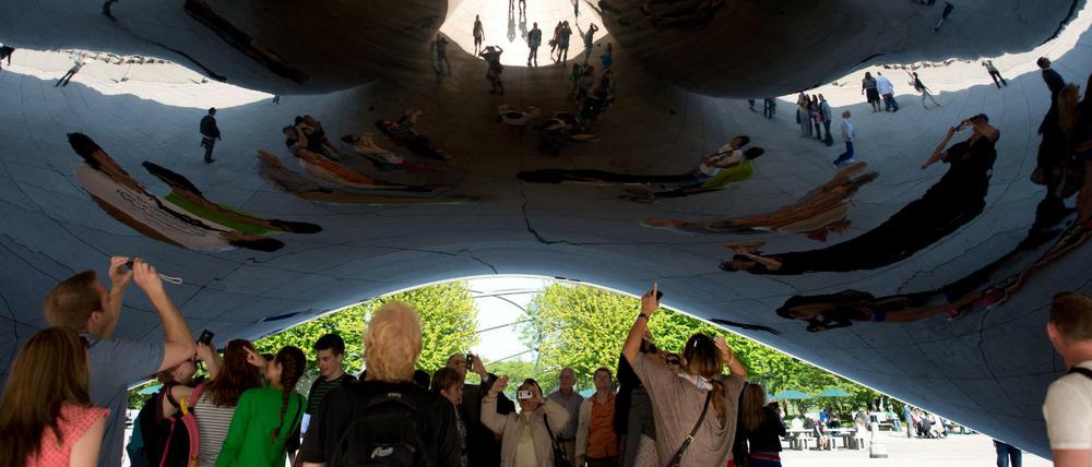 Die Skulptur «Cloud Gate» des britischen Starkünstlers Anish Kapoor in Chicago.